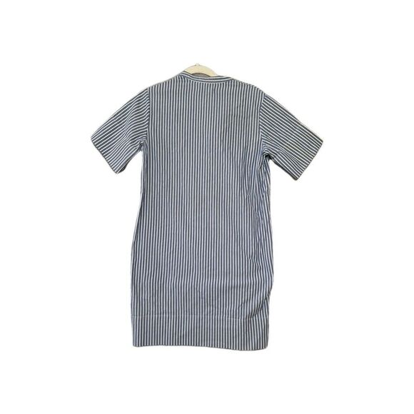 Everlane Women’s Cotton Blend Blue Striped Short Sleeve Button Up Shirt Dress 2 - Picture 4 of 7